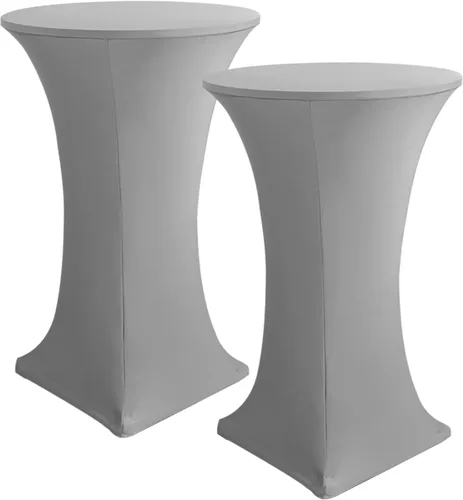 Vista 24 de HolidayIdeas Fundas para Mesa de Cóctel, Paquete de 2 - Manteles de Cóctel de Spandex Elástico Ajustado con Esquinas Cuadradas