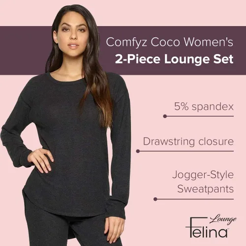 Vista 2 de Felina Comfyz Coco Conjunto relajamiento de 2 piezas Jersey cepillado LS Top & Jogger