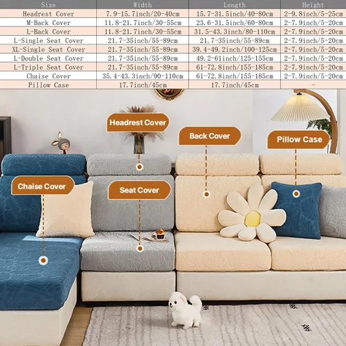Vista 5 de Fundas mágicas para sofá, fundas interiores mágicas para sofá, funda universal resistente al desgaste, elástica para fundas modulares