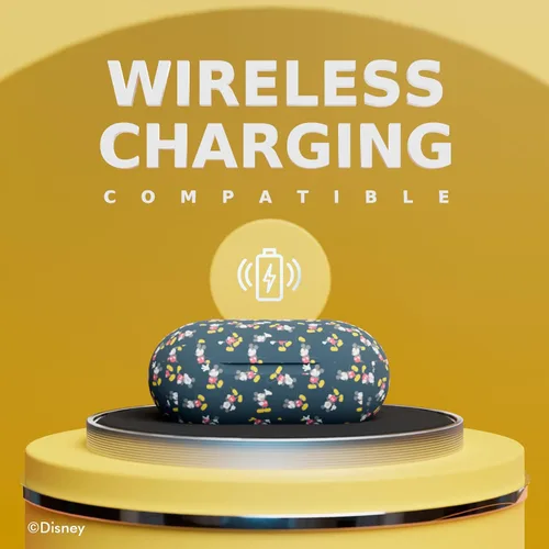 Vista 5 de Auriculares Bluetooth Disney Mickey Mouse con estuche de carga - Auriculares inalámbricos Bluetooth con micrófono incorporado y 30 horas