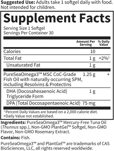 Vista 5 de Garden of Life Dr. Formulated Once Daily 1000 mg de aceite de pescado DHA + DPA en cápsulas blandas en forma de triglicéridos, suplemento omega 3