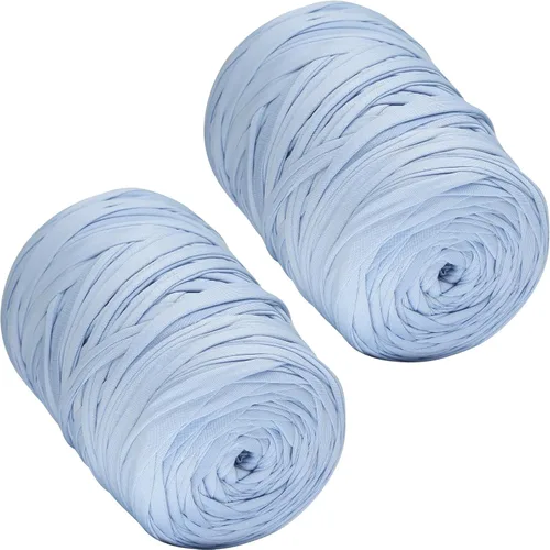 Vista 49 de 400g de hilo de tela elástica para tejer con ganchillo para DIY, 119 metros de hilo de espagueti grueso para tejer para proyectos de bolso, cesta