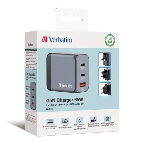 Vista 2 de 65W 3-Port GaN Wall Charger