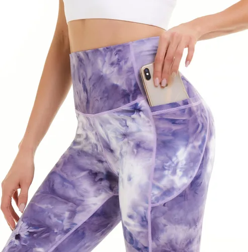 Vista 5 de iniber Pantalones de yoga de cintura alta con bolsillos para mujer, elásticos en 4 direcciones, suaves, para correr, entrenamiento, pantalones