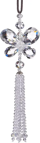 Vista 10 de Crystal Butterfly - Accesorios para espejo retrovisor de automóvil, adorno colgante de coche de la suerte (champán)