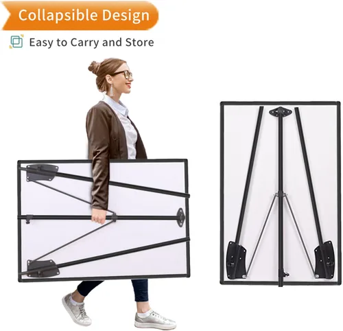 Vista 5 de VIZ-PRO Caballete magnético para pizarra blanca negro, 36 x 24 pulgadas, pizarra portátil de borrado en seco, altura ajustable para escuela, oficina