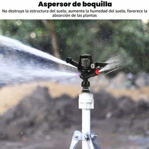 Vista 5 de Haofy Aspersor de impacto, 5 unidades de rociadores de impulso de jardín, rosca macho DN20 de 3/4 pulgadas, color negro