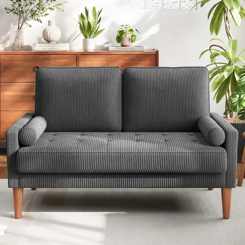 Vista 13 de Vesgantti Sofá de dos plazas con patas de madera maciza, sofás pequeños de 48 pulgadas para espacios pequeños, asiento de dos plazas para sala