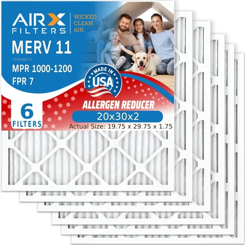 Vista 33 de AIRX FILTERS WICKED CLEAN AIR. Filtro de aire 10x10x1 MERV 11 electrostático plisado filtro de aire acondicionado paquete de 6 filtros de horno HVAC