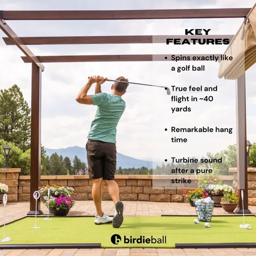 Vista 3 de BirdieBall Hitting Turf/StrikePad Set with 12 Limited Flight Practice Golf Balls