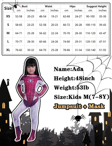 Vista 2 de waypool Disfraz de araña para niños, disfraz de superhéroe para Halloween, unisex, 3D de elastano, overol con máscara y capa, conjunto completo