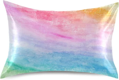 Vista 40 de Blueangle Bear Panda - Funda de almohada de satén para cabello y piel, tamaño estándar (20 x 26 pulgadas), fundas de almohada de satén con cierre