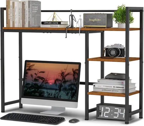 Vista 13 de Snughome Estante de Escritorio, Gabinete de Escritorio de 38.6" para Monitor de Computadora, Estante Organizador de Escritorio, Estante
