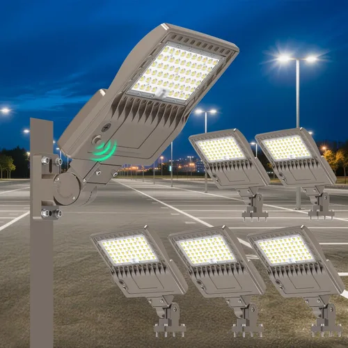 Vista 26 de BBESTLED 400W/320W/240W luces LED para estacionamiento con brazo y montaje deslizante, iluminación exterior del atardecer al amanecer, luz