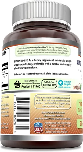 Vista 3 de Amazing Formulas CoQ10 con bioperina Suplemento de 100 mg por porción 60 cápsulas vegetales Sin OMG Sin gluten Fabricado en Estados Unidos