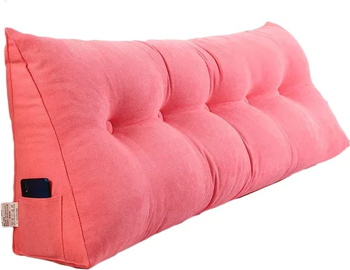 Vista 10 de Cojín de cama de lectura Queen – Almohada triangular de cuña para cabecero, soporte de posicionamiento trasero, relleno extra y funda extraíble