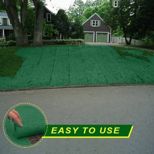 Vista 7 de Rollo de tapete de semillas de césped, tapete biodegradable para semillas de césped, manta de germinación de semillas de césped para cultivo