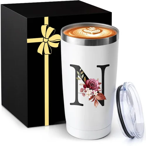 Vista 14 de Taza de café aislada de 20 onzas con tapa de acero inoxidable a prueba de derrames y fugas, pesada, grande, reutilizable, térmica, para viajes