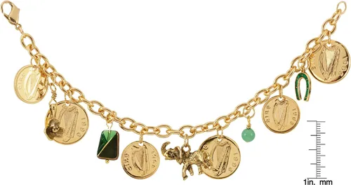 Vista 3 de American Coin Treasures Pulsera de monedas irlandesas con dije de moneda en capas, Gris