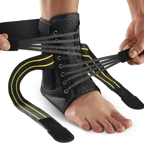 Vista 9 de AGPTEK Tobillera para mujeres y hombres, con cordones ajustables y soporte de tobillo con férulas removibles para esguince de tobillo, recuperación