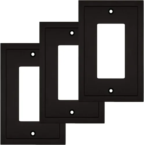 Vista 65 de Henne Bery Placa decorativa de pared con borde moderno, tapa de tomacorriente para cubrir enchufe, aleación de zinc maciza duradera