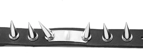 Vista 2 de Eigso Steampunk Retro Spike Cuff Bracelet para hombres y mujeres (negro)