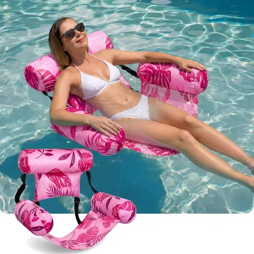 Vista 12 de Flotadores inflables para piscina, sillas flotantes para adultos, fideos de piscina inflables para adultos, natación resistente, plantas tropicales