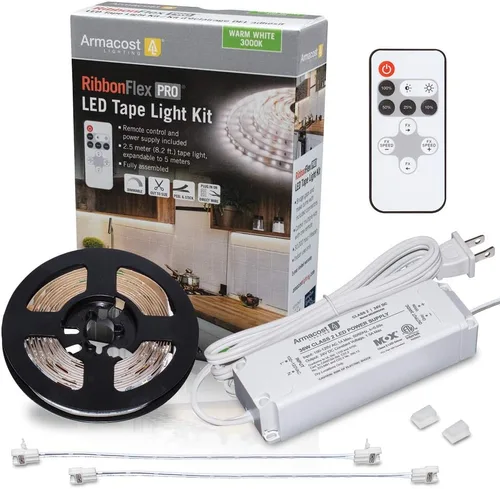 Vista 11 de Armacost Lighting Kit de luz en cinta LED regulable para AC del hogar, blanco cálido suave (1.5M) 424502 2700K blanco cálido 5 m
