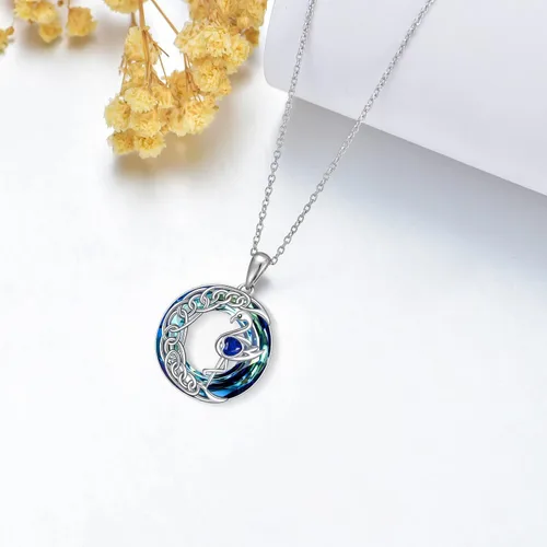 Vista 6 de TOUPOP Regalo del día de la madre para mamá, collar de flamenco para mujer, plata de ley 925, colgante de flamenco, regalo de flamenco para ella