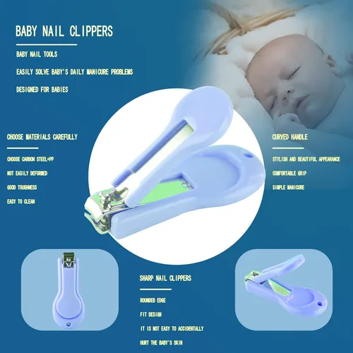 Vista 5 de Kit de aseo para bebés, esenciales para recién nacidos, kit portátil de cuidado del bebé, contiene cortaúñas para bebés, peine para bebés, cepillo