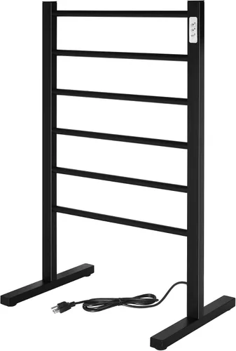 Vista 13 de Ibiza Freestanding Towel Warmer, Black, Plug-in, 6 Bars