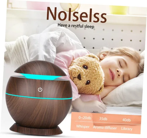 Vista 5 de FRCOLOR Mini humidificador de aire Difusor de agua alimentado por USB con iluminación para oficina en casa, funcionamiento silencioso, diseño