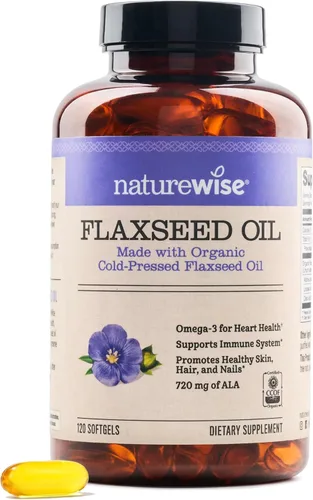 Vista 14 de NatureWise Aceite de linaza de 1200 mg, Omega 3 6 9 sin pescado con 720 mg de ALA, suplemento dietético para apoyo a la salud cardíaca, orgánico