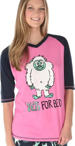 Vista 18 de Lazy One Leggings y camisetas para mujer, pijamas separados, ropa de descanso acogedora para mujer Leggings de pijama para mujer Bear Hug Rosa-Rojo
