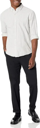 Vista 4 de Tienda Essentials Pantalón chino elástico ajustado resistente a las arrugas, sin pinzas, para hombre
