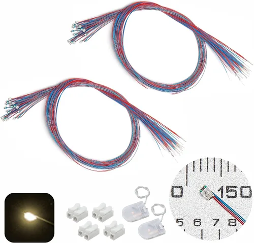 Vista 35 de 50 piezas de LED micro precableados con soldadura previa, LEDs SMD 0805 con accesorios de montaje para construcción de modelos para principiantes