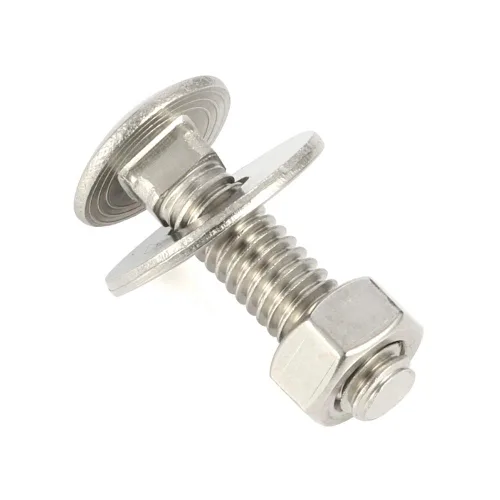 Vista 3 de Kit de tornillos y tuercas de carro de 1/4-20 x 1, arandelas planas, tornillos de cuello cuadrado de cabeza redonda, acero inoxidable 18-8 (304), 10