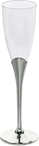 Vista 7 de Efavormart - Juego de 6 copas de champán de plástico plateado de 5 onzas con base desmontable, elegantes vasos desechables para recepciones