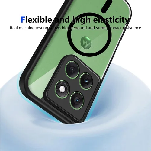 Vista 166 de Funda magnética transparente compatible con Xiaomi 17T, color negro 2 en 1 PC + TPU cubierta de teléfono a prueba de golpes, carcasa protectora