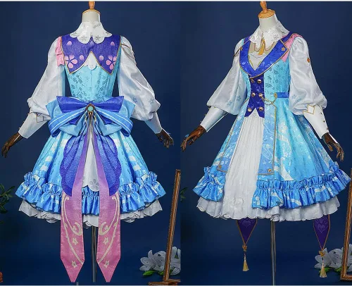 Vista 2 de Springbloom - Conjunto completo de disfraz de Genshin Kamisato Ayaka