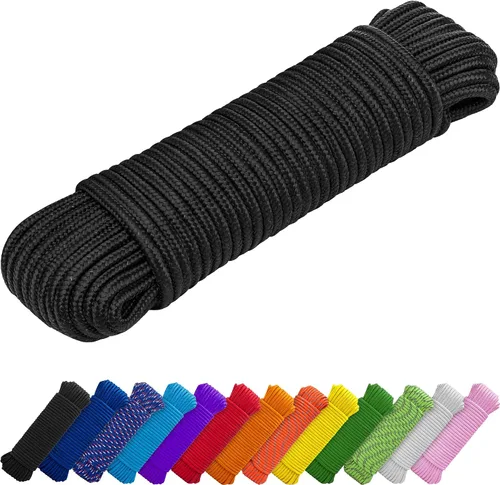 Vista 16 de TECEUM Cuerda – 90 pies x 1/4 pulgada (7mm) – Verde Ejército – Cuerda Utilitaria Versátil y Resistente – Acampada, Artesanía, Asta de Bandera