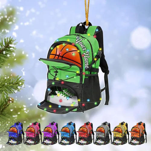 Vista 10 de Adorno Personalizado de Baloncesto 2025 - Adorno de Jugador de Baloncesto - Adornos de Árbol de Navidad de Baloncesto - Regalos de Jugador de Bkb 5