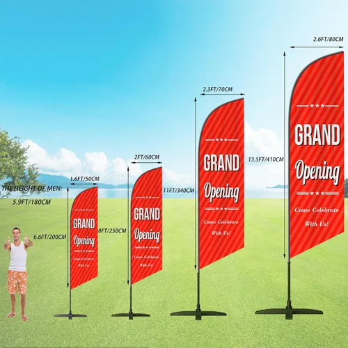 Vista 4 de Banderas de plumas personalizadas para publicidad comercial exterior (solo bandera), letrero abierto de plumas personalizado bandera Swooper bandera