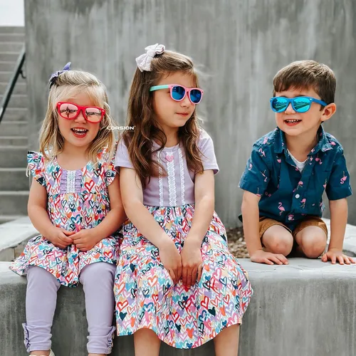 Vista 55 de Lentes de sol polarizados de goma elastómero termoplástico (TPEE) flexible, para niñas y niños de 3 a 9 años