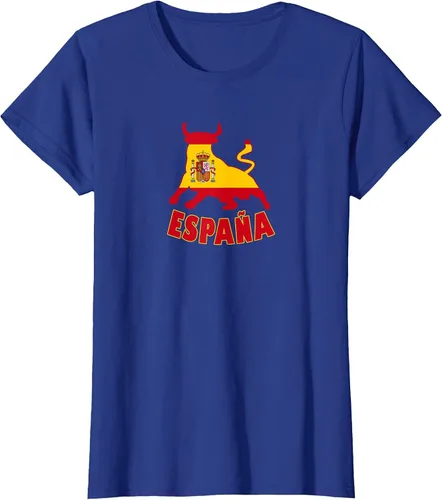 Vista 46 de Spain Espana with Bull and National Flag/Present T-Shirt Asphalt Grey