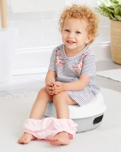 Vista 5 de Skip Hop Go Time - Asiento de orinal 3 en 1 multietapa, color blanco/gris