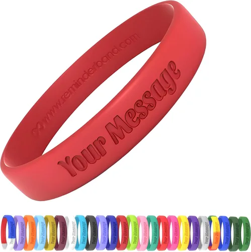 Vista 9 de Pulseras de silicona personalizadas de Reminderband, pulseras de silicona personalizadas, pulseras personalizables, pulseras personalizadas de goma