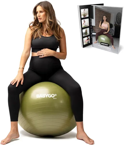 Vista 19 de BABYGO Pelota de Parto – Juego de pelota y libro de yoga para embarazo, trabajo de parto y ejercicio con enfoque en trimestres, fisioterapia