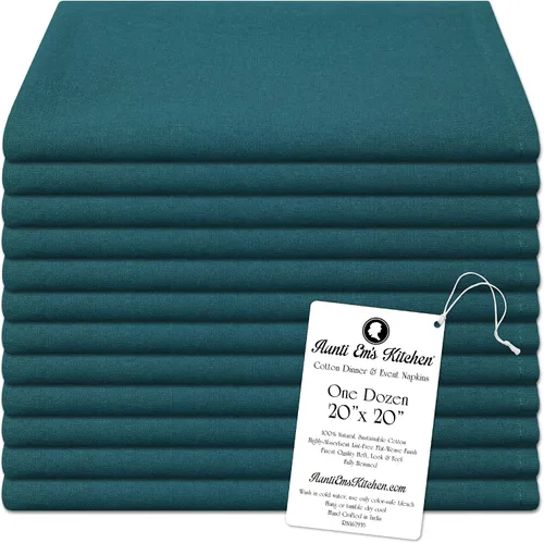 Vista 18 de Aunti Em's Kitchen Servilletas de Tela de Algodón Color Albaricoque 20 x 20 Pulgadas de Gran Tamaño 100% Natural Ropa de Casa a Granel para Cenas