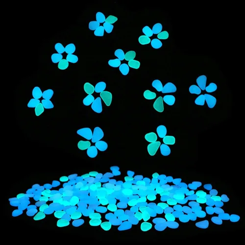 Vista 4 de UNIME Piedras de jardín que brillan en la oscuridad, piedras para decoración de patio y pasarelas, piedras luminosas decorativas de bricolaje